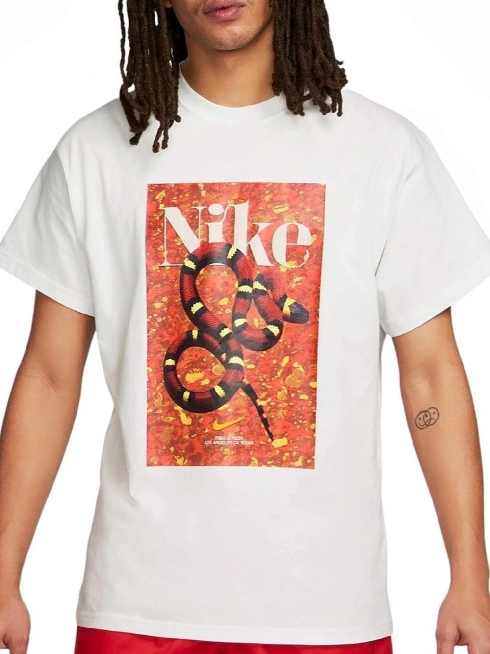 Nike Sportswear Max 90 Snake Graphic T-Shirt White & Red